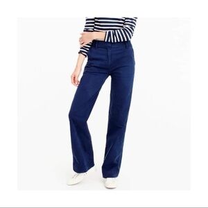 J CREW Navy Cotton Wide Leg Pants Sz 00 NWT